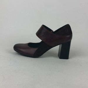 COPY - Born Womens Motola F28347 Burgundy Leather Slip On Pump Block Heels Size…